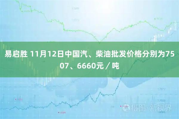 易启胜 11月12日中国汽、柴油批发价格分别为7507、6660元／吨